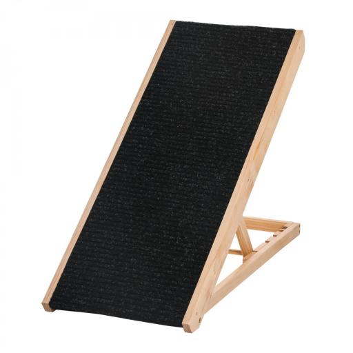 Rampa Plegable para Perros y Gatos de Madera con Altura Ajustable de 4 Niveles y Alfombra Antideslizante Escaleras de Mascotas para Coche Cama y Sofá 90x40x61 cm Natural [8]
