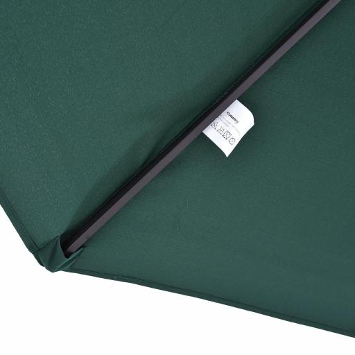 Sombrilla Doble para Jardín 455x265x238 cm Parasol Grande con Manivela Manual Protección Solar Verde Oscuro [7]