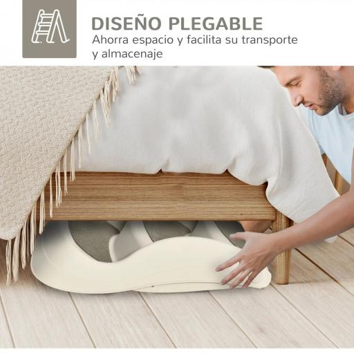 Escalera para Mascotas de 3 Peldaños Plegable Escalón para Perros Gatos para Cama Sofá 49x38x38 cm Crema [4]