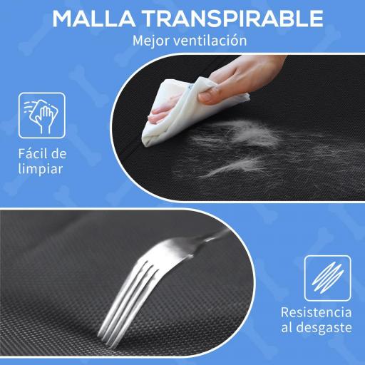 Cama Elevada para Perros Refrescante y Transpirable 106x81x33 cm Malla de Textilene Reposacabezas Inclinado Negro [5]