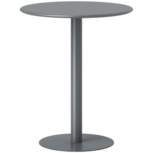 Mesa de Comedor Redonda para 2 Personas Mesa de Cocina de Acero para Interior y Exterior Ø60x72 cm Gris [8]