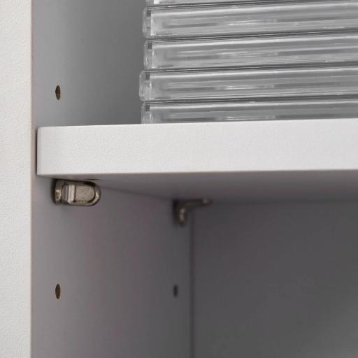  2 Estanterías para CD o DVD con 12 Compartimentos para 204 CD's y Estante Ajustable 21x22,5x88,5 cm Blanco [6]