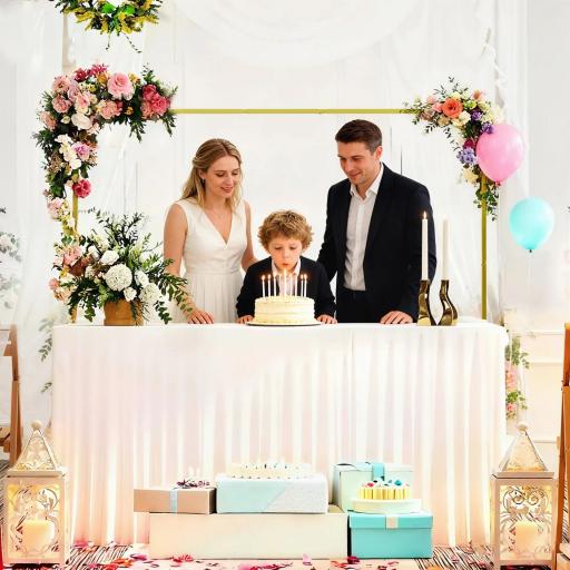 Arco de Jardín para Rosas de Metal Arco de Boda Resistente a la Intemperie para Decoración Patio 200x40x200 cm Dorado [7]