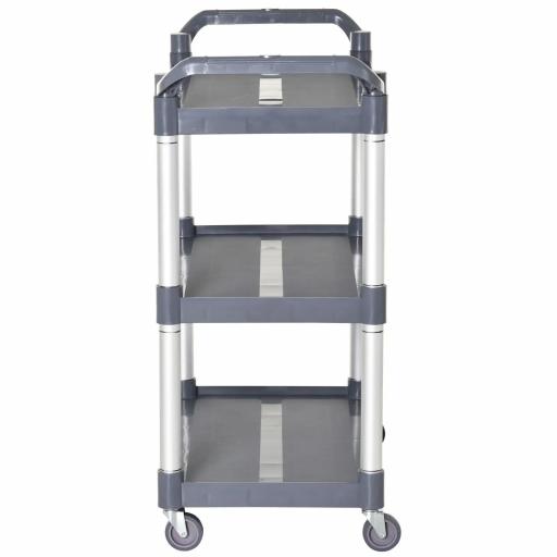 Carrito Auxiliar con Ruedas de Aleación de Aluminio Carrito de Cocina de 3 Niveles Carrito de Almacenamiento Carga 105 kg para Comedor Sala Baño 88x44x93 cm Gris [4]