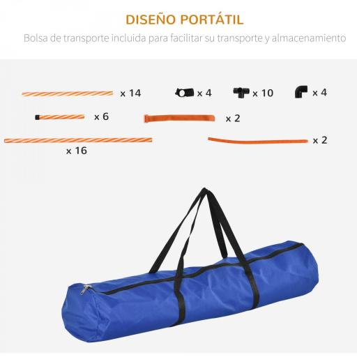 Set Agility para Entrenamiento de Perros con Slalom Obstáculos Ajustables Silbato y Bolsa de Transporte [5]