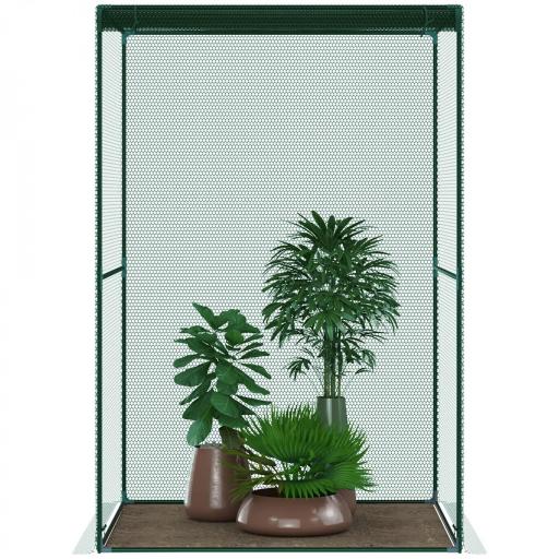 Jaula de Cultivo para Plantas 120x120x180 cm con Puerta Enrollable y Marco de Acero para Jardín Terraza Color Verde [5]
