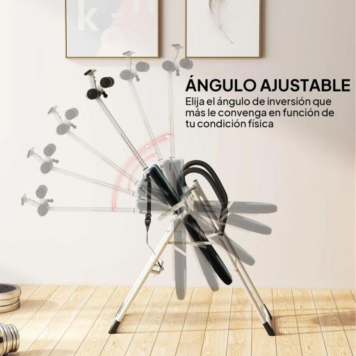 Tabla de Inversión Gravitacional Plegable con Altura Ajustable a 147-198cm y Cinturón 112-142x65x126 cm Negro y Azul [6]