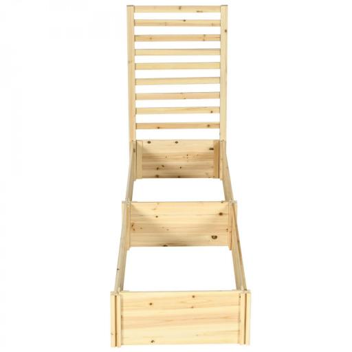 Jardinera Exterior Grande de Madera con Enrejado para Plantas Trepadoras 2 Cajas de Cultivo 230x60x110 cm Natural [9]