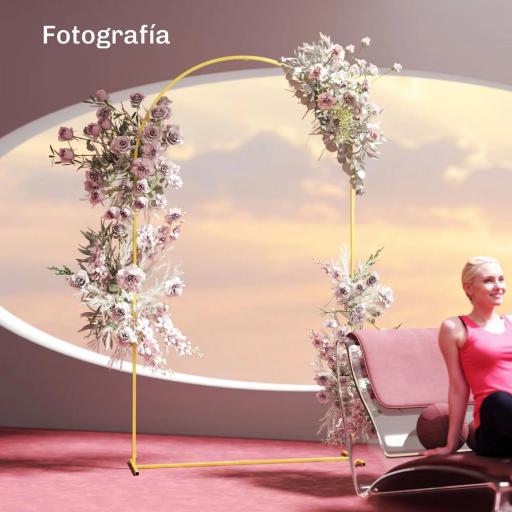 Arco de Jardín de Metal para Rosas Arco de Boda con Recubrimiento en Polvo para Decoración 120x40x220 cm Dorado [7]