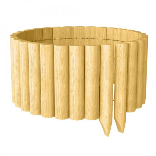 Valla de Jardín de Madera Panel Decorativo Resistente y Fácil de Instalar para Patio Césped Camino 176x38 cm Natural [8]