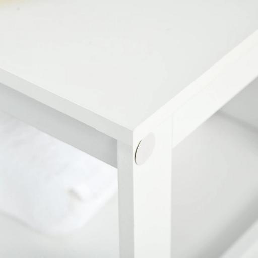 Mueble Auxiliar de Baño Armario para Baño con 2 Puertas de Persianas Estante Abierto Gran Espacio de Almacenamiento Diseño Moderno 60x30x81,6 cm Blanco [3]