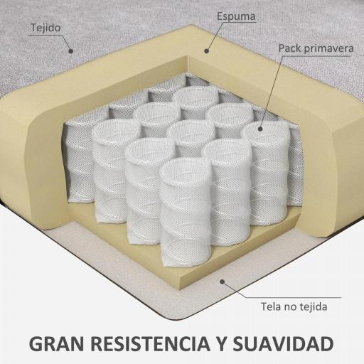Sillón de Salón con Reposacabezas y Patas de Madera Butaca Carga 160 kg para Dormitorio Oficina Sala de Estar Gris [5]