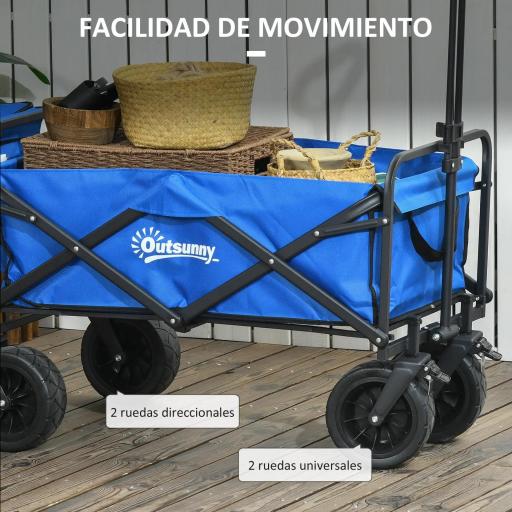 Carro Plegable con Bolsa Térmica Desmontable Longitud y Ángulo del Mango Ajustables y Bolsa de Transporte Azul [9]