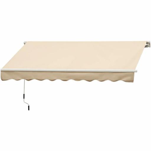 Toldo de Pared con Brazo Articulado y Manivela Marco Resistente de Aluminio y Cubierta de Poliéster 295x245 cm Beige [8]