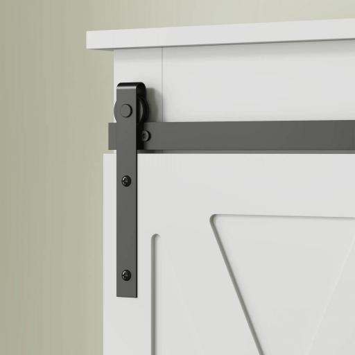 Mueble sobre Inodoro para el Baño con Puerta Corredera de Granero y 6 Compartimentos Estilo Rústico 67x25x172 cm Blanco [8]