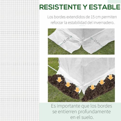 Cubierta de Repuesto para Invernadero 600x300x200cm Tipo Túnel Carpa de Invernadero con 12 Ventanas Blanco [7]