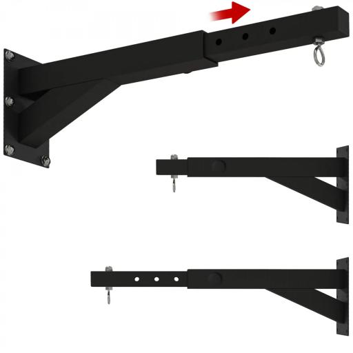 Soporte Saco Boxeo de Pared con Distancia Ajustable Gancho Giratorio Cadenas 45-65 cm Negro [1]