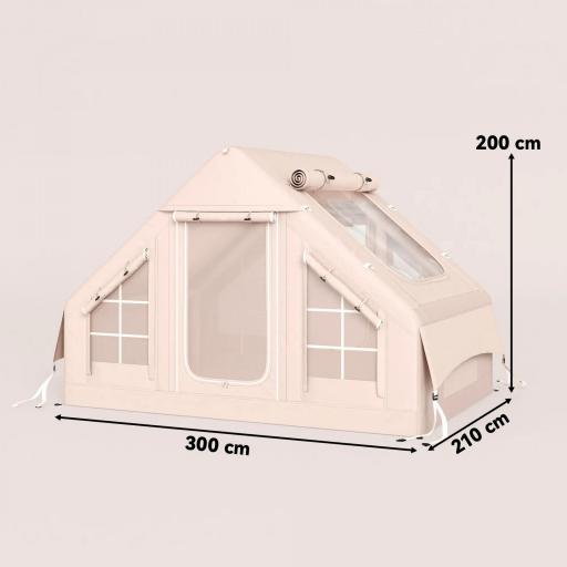 Tienda de Campaña Inflable con Apertura de Chimenea y Claraboya Bomba Bolsa UPF30+ para 4 Estaciones Impermeable 5000+ [1]