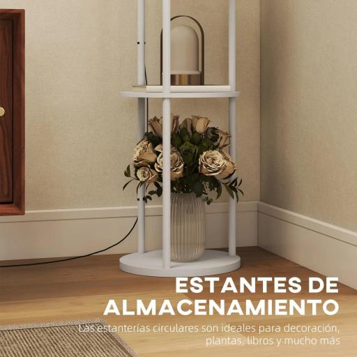 Lámpara de Pie con Estantes con 3 Temperaturas de Color Control Remoto para Salón Dormitorio Oficina Blanco [7]