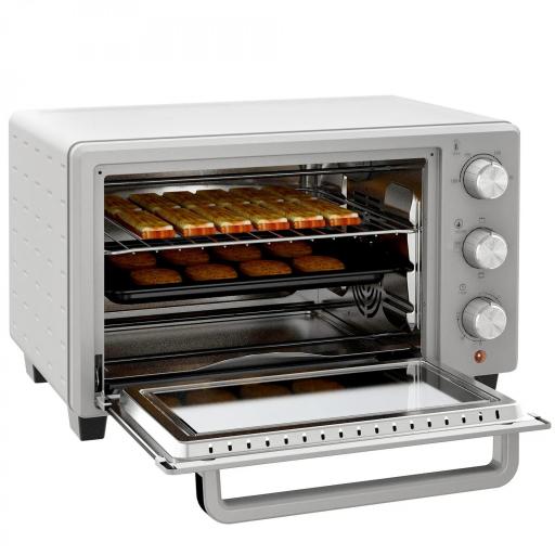 Horno Sobremesa de 21L 1400W Mini Horno Eléctrico Temporizador hasta 60min y Temperatura Regulable hasta 230℃ Plateado [9]