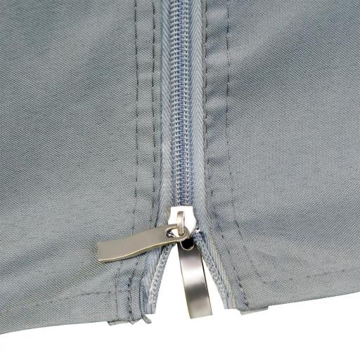 Gazebo de Exterior 3x4 m con Paredes Laterales Doble Techo 6 Puertas con Cremallera y 8 Orificios de Drenaje Gris [6]