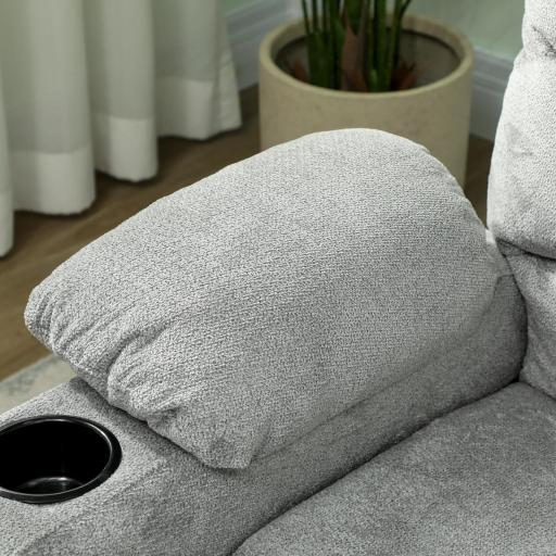 Sillón Relax Reclinable Eléctrico Silencioso con Función Memoria Reposapiés Mando a Distancia Bolsillo Lateral Gris [7]