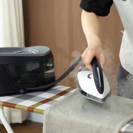 Centro de Planchado 2800W 100 g/min Función ECO Suela de Cerámica Doble Capa Antical Depósito Extraíble 2 L Azul