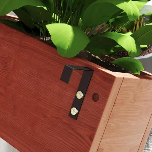 Jardinera de Pared de Madera con Enrejado y 3 Macetas Móviles para Jardín Terraza Patio 60x16x80 cm Marrón [7]