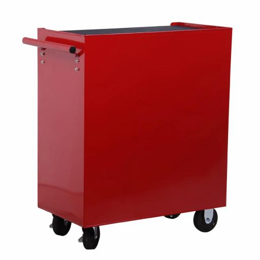 Carro caja de herramientas taller movil con 5 cajones 4 ruedas chapa de Acero Rojo [1]