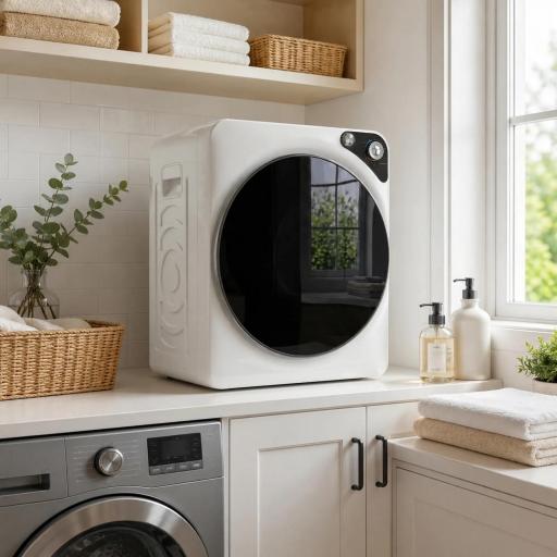Secadora de Ropa Compacta 5 kg 1000W con 5 Modos de Secado Tambor de Acero Inoxidable Blanco [7]
