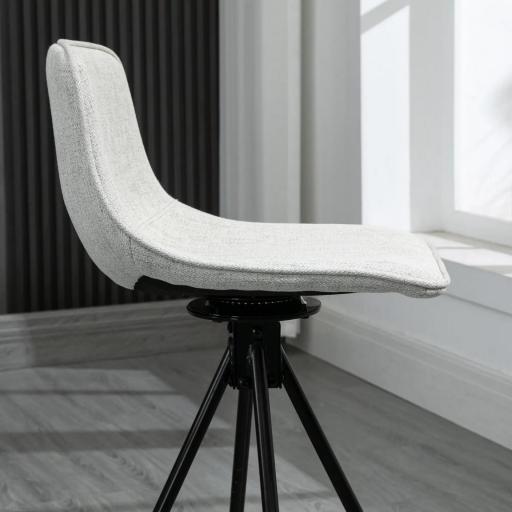 Conjunto de 2 Taburetes Altos de Cocina con Asiento Giratorio Taburetes de Bar Tapizados 41,5x47,5x90 cm Gris Claro [7]