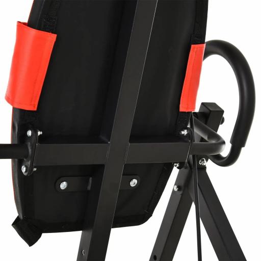Tabla de Inversión por Gravedad Plegable con Inclinación hasta 90° y Cinturones de Seguridad 79x114x153 cm Rojo y Negro [4]