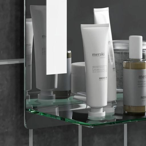 Espejo de Baño con Luces LED 70x50 cm Interruptor Táctil Iluminación Regulable y Estante de Vidrio Plata [3]