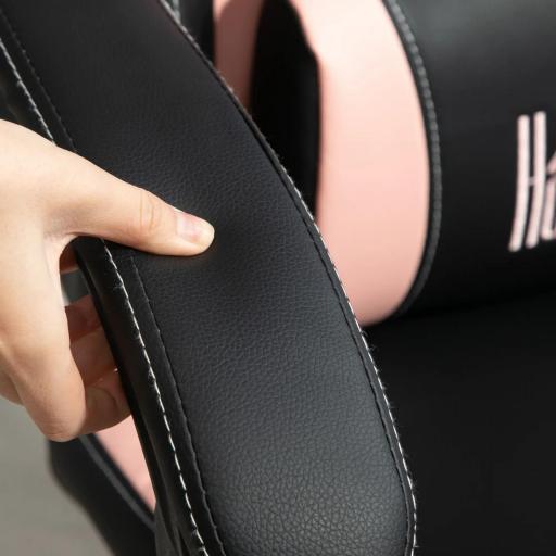 Silla Gamer Reclinable con Altura Ajustable Reposapiés Retráctil Soporte Lumbar y Reposacabezas Desmontable Negro [7]