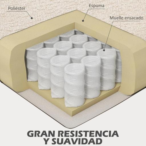 Sofá de 2 Plazas Moderno con Reposabrazos y Patas de Madera Carga 240 kg para Dormitorio Oficina 114x71x82 cm Beige [5]