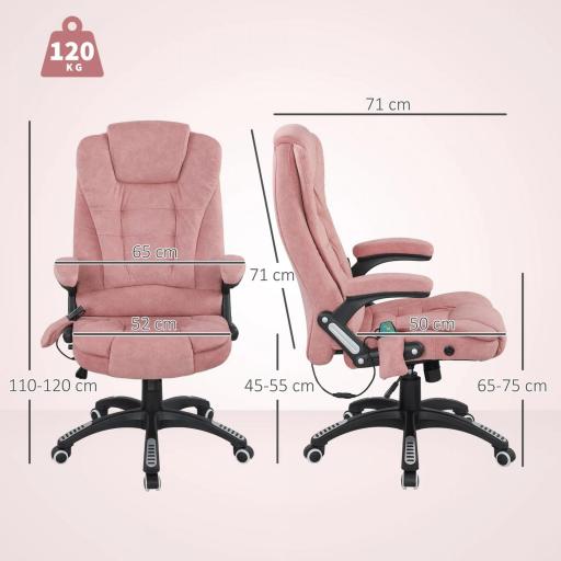Silla Oficina con Masaje de 6 Puntos con Función Basculante con Calefacción Altura Ajustable [5]
