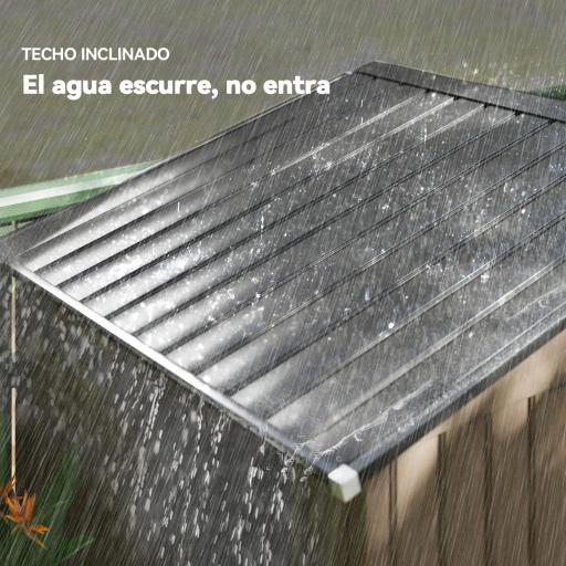 Caseta de Jardín Exterior con Base de Refuerzo Sin Suelo 213x130x185 cm con 2 Puertas Correderas y 4 Ventanas Marrón [2]