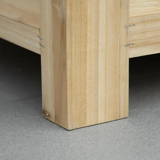 Baúl de Almacenaje Exterior de Madera con Tapa de Metal Galvanizado y Diseño con Listones 110x50x50 cm Madera Natural [7]