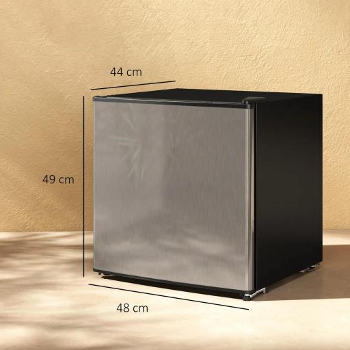 Mini Nevera Silenciosa 46 L Clase E Frigorífico Pequeño con Temperatura Regulable y Puerta Reversible 48x44x49 cm Plata [1]