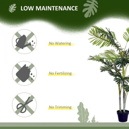 Planta Artificial Palmera 150 cm con Maceta y Musgo para Decoración Interior Salón Oficina Ø18x150 cm Verde [4]