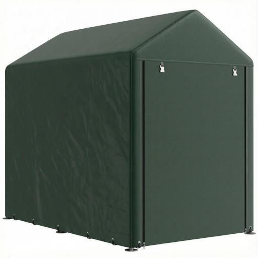 Carpa de Jardín para Bicicletas 1,2x1,8x1,65 m con 2 Habitaciones Puerta con Cremallera Impermeable Anti-UV Verde [8]