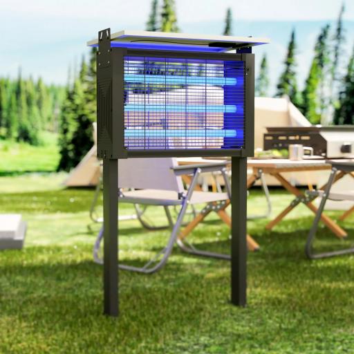 Lámpara Antimosquitos Eléctrica con Luces LED 25W para Exterior Efecto 200 m² con Soporte 51,5x35x93,5 cm Negro [3]