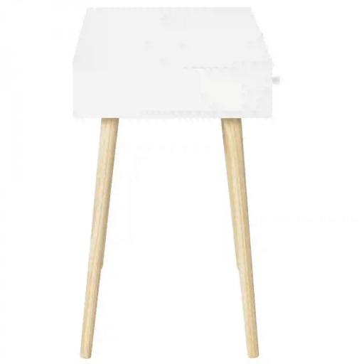 Mesa de Escritorio Infantil Mesa Consola con 1 Compartimento Abierto y 2 Cajones Estilo Nórdico para Estudio Entrada Dormitorio 100x48x76,5 cm Multicolor [8]