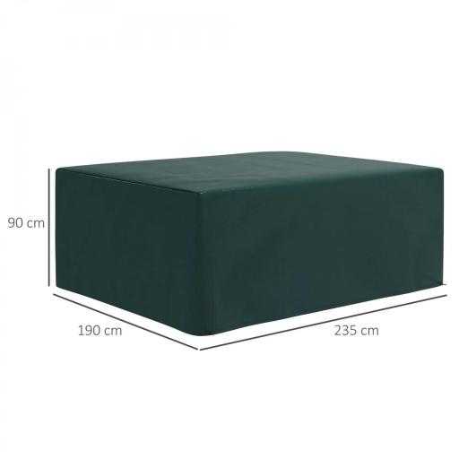 Funda Protectora para Muebles Rectangular Funda de Muebles para Jardín Impermeable Anti-UV Antipolvo 235x190x90 cm Verde [1]