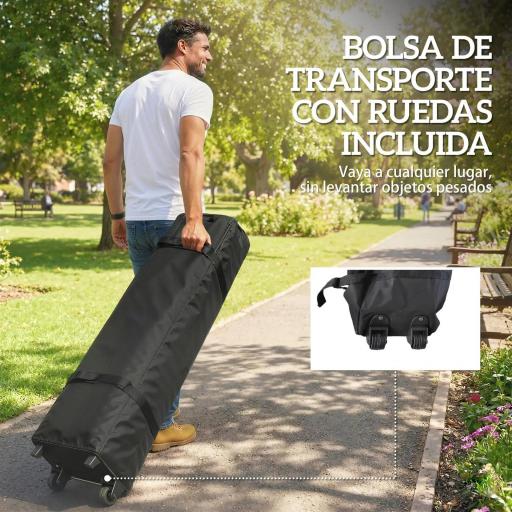 Carpa Plegable Pop-up 3x3 m con Bloqueo Central Altura Ajustable Bolsa Transporte con Ruedas y Sacos de Arena Azul [4]