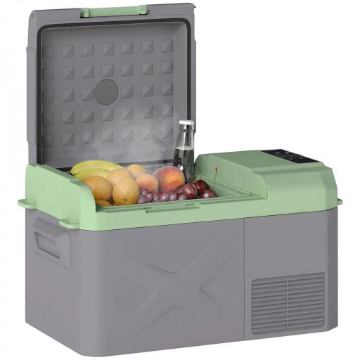 Nevera Portátil Eléctrica 17,4L Refrigerador de Coche 12V-220V -20℃ a +20 ℃ con Pantalla Luz LED 61x34x32,4 cm Gris [9]