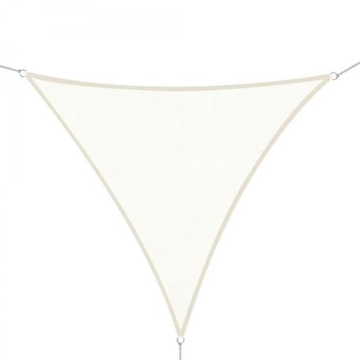 Toldo Vela Triangular 6x6x6 m Vela de Sombra para Jardín Patio Terraza Poliéster Anti UV Color Crema [9]