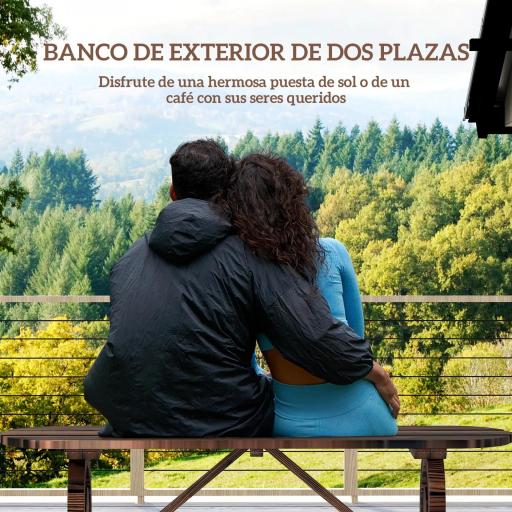 Banco de de Madera con 2 Ruedas Decorativas Estilo Rústico Carga 200 kg 120x29x39 cm Carbonizado [2]