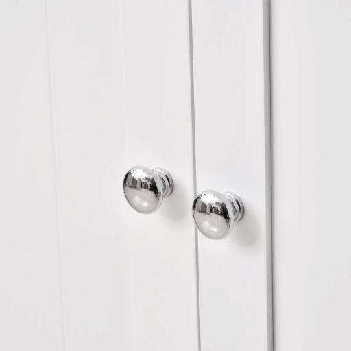Armario de Baño con 2 Puertas y 2 Estantes Ajustables Interiores Mueble Auxiliar de Almacenaje 60x30x80 cm Blanco [7]