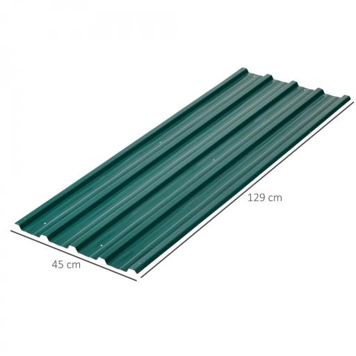 Juego de 12 Paneles para Tejado de Acero Galvanizado 7m² para Caseta de Herramientas Cobertizo 129x45cm Verde [1]